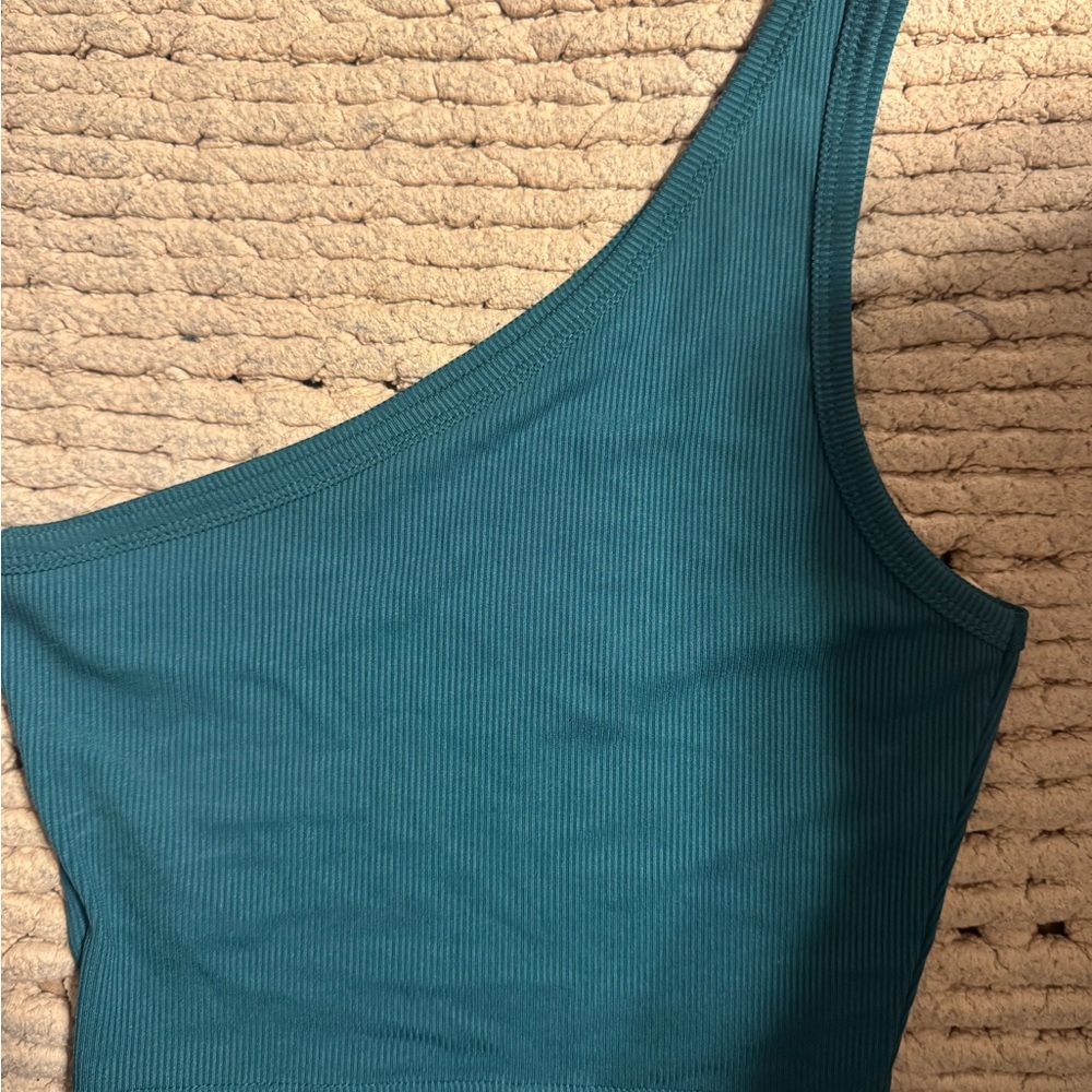 Elegant Teal One-Shoulder Top